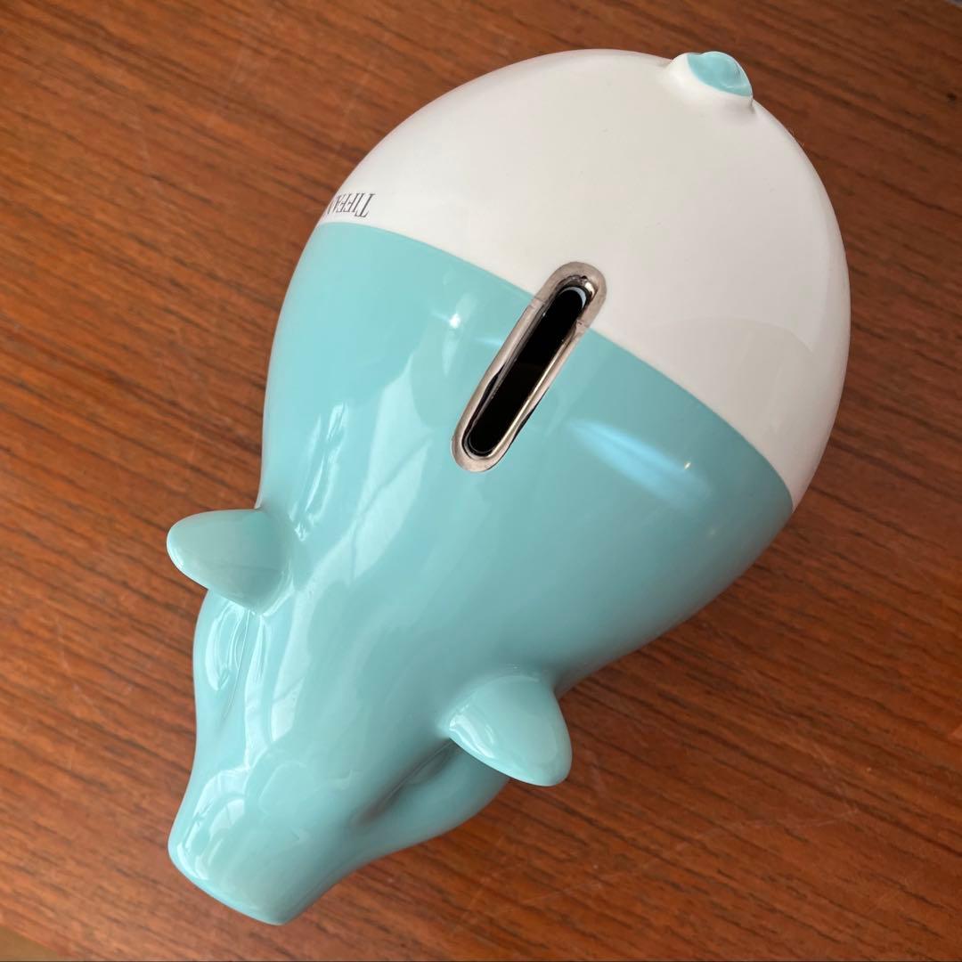 Tiffany&Co.ティファニー ピギーバンク 豚さん貯金箱 ブルーと白