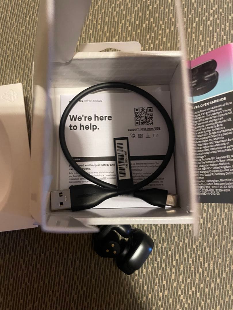 Bose Ultra Open Earbuds ワイヤレスイヤホン、充電ケーブル