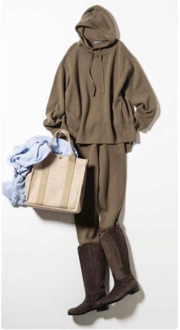 セオリーリュクス☆カシミヤ混ニットパーカー　38カーキ