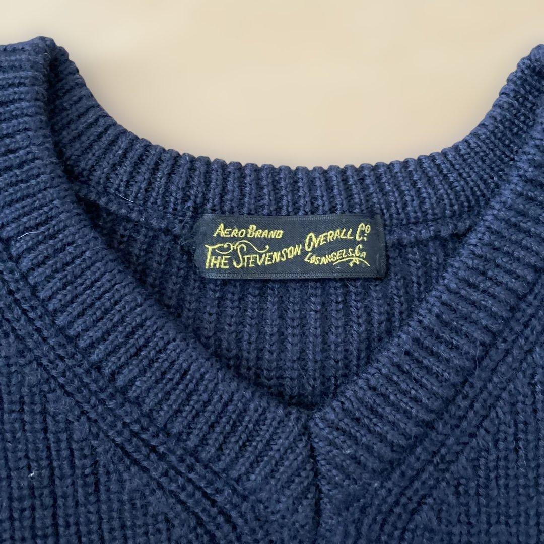 スティーブンソンオーバーオール ニット カーディガン 厚手 羽織 セーター　M