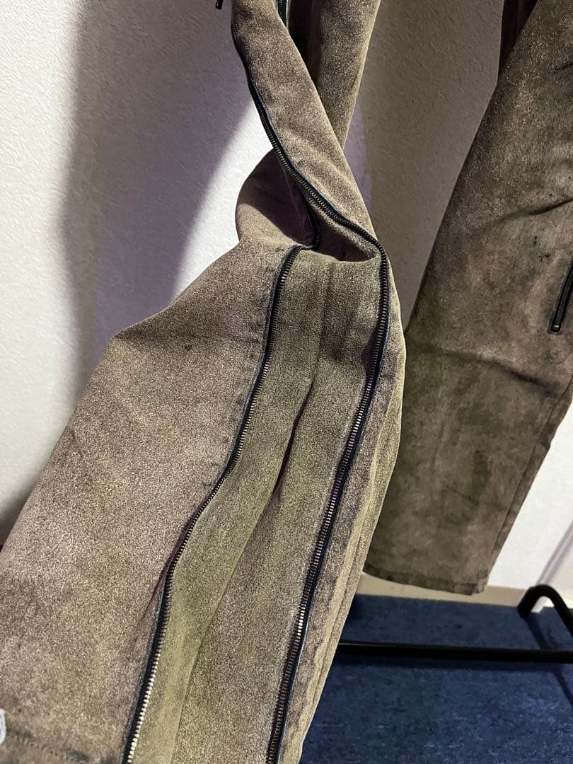 bajra バジュラ 牛革 レザーパンツ ジップデザイン Lサイズ