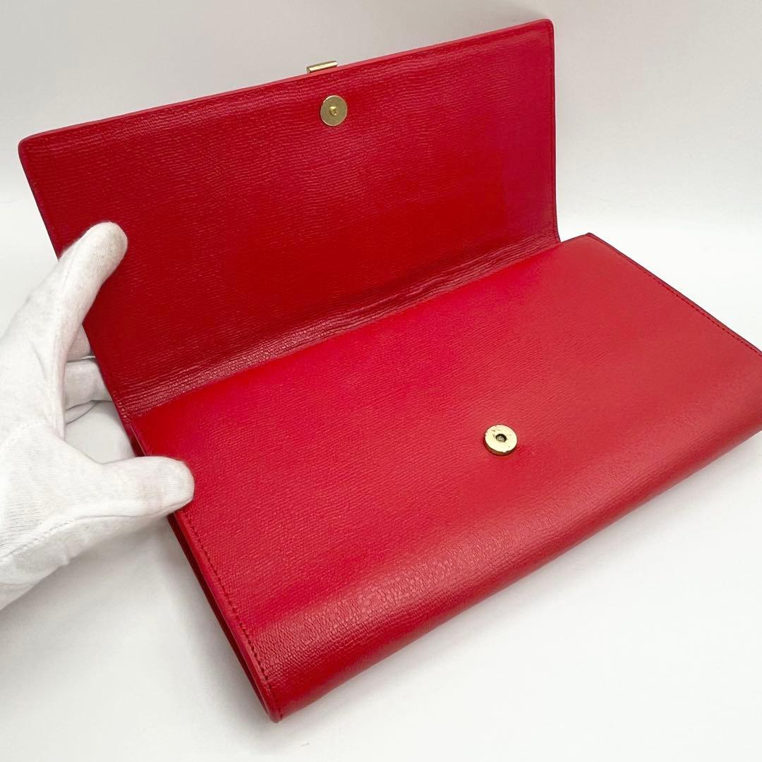 【希少】イヴ・サンローラン　クラッチバッグ　Yライン レッド　レア