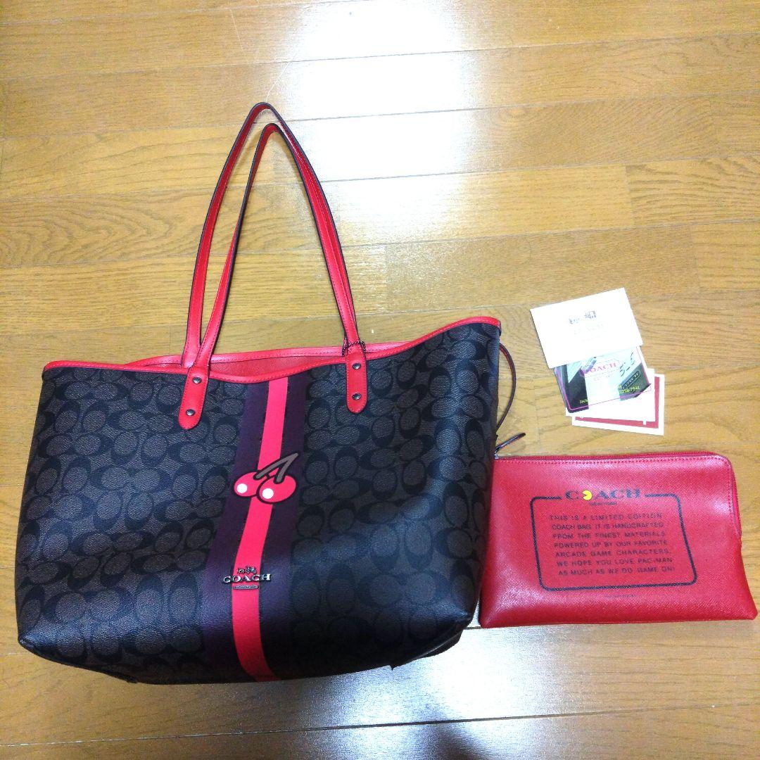 T様 極美品 入手困難 COACH パックマン コラボ リバーシブル バッグ