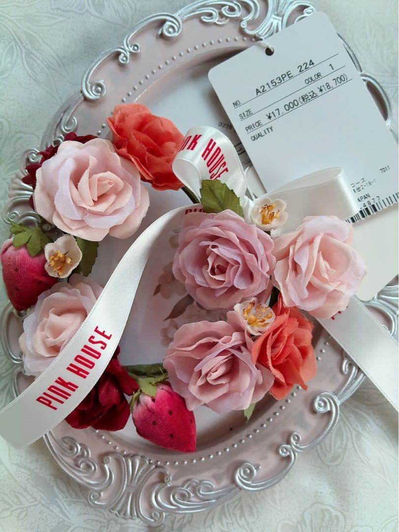 ピンクハウス❤️【未使用】リボンブーケシリーズ ハート型リースコサージュ❤️