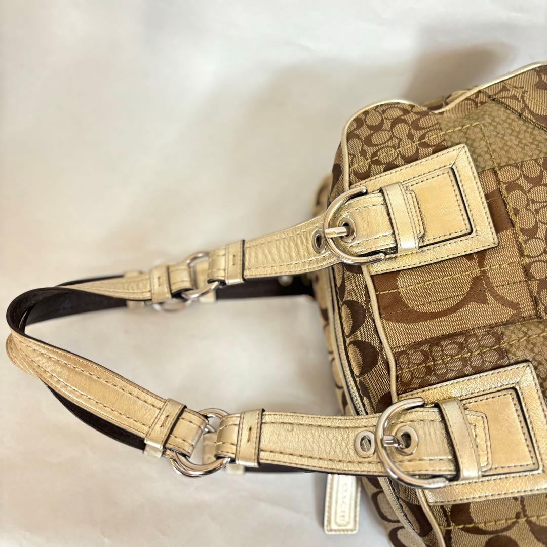 COACH シグネチャー　パッチワーク　ボストンバッグ　Y2K