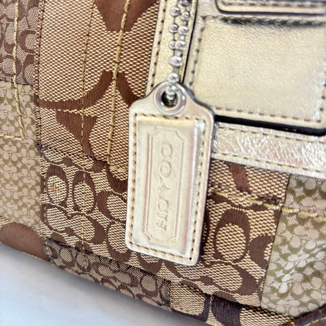 COACH シグネチャー　パッチワーク　ボストンバッグ　Y2K