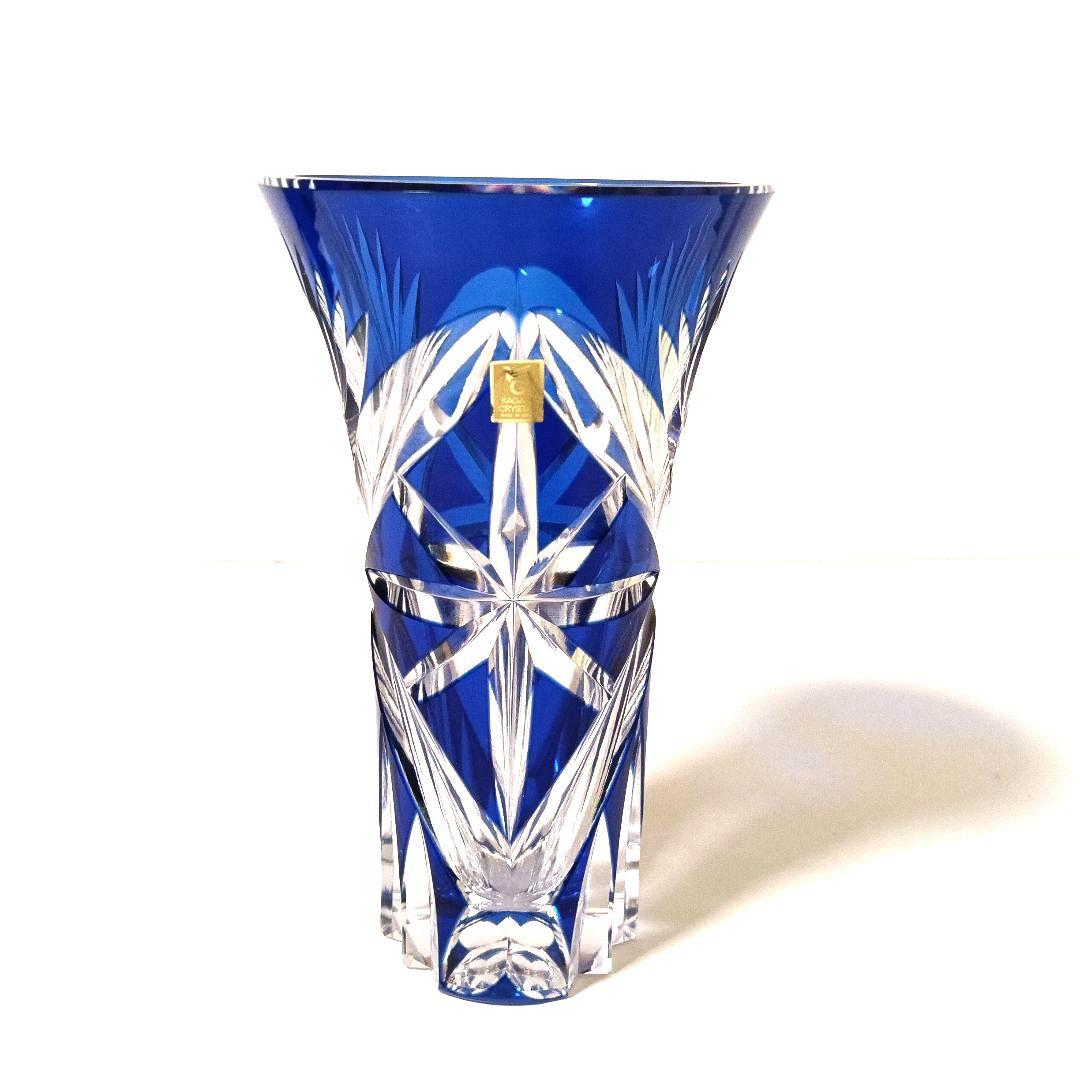 カガミクリスタル 切子 花瓶 フラワーベース