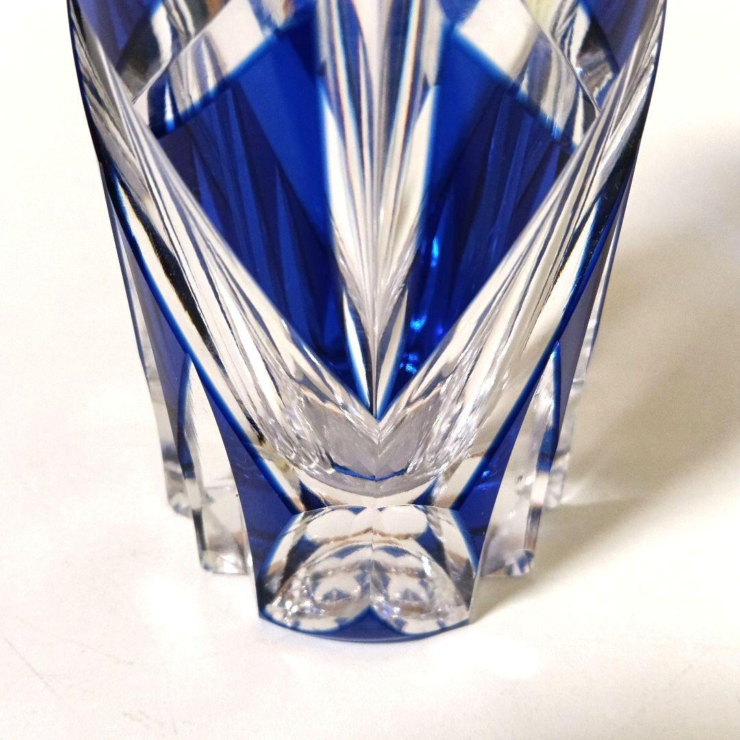 カガミクリスタル 切子 花瓶 フラワーベース