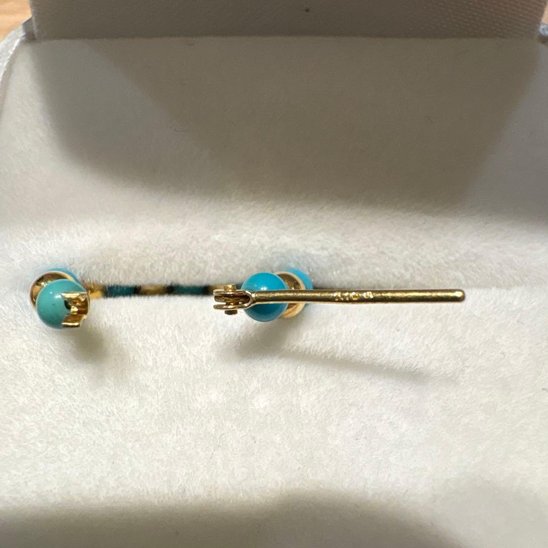 ジュエリーマキ　k18ターコイズフープピアス