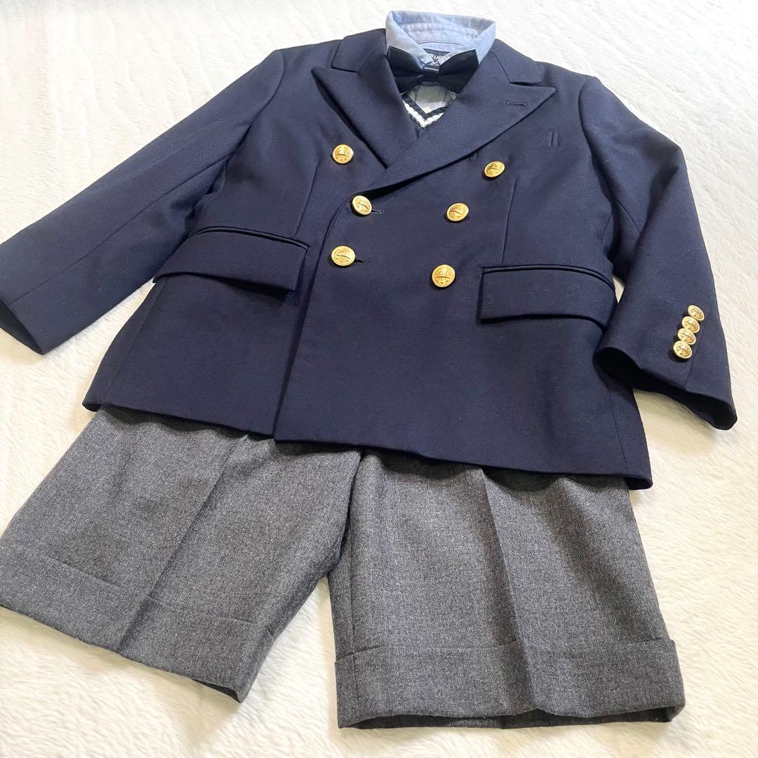 美品《Ralph Lauren》 ネイビージャケット スーツ120㎝ 6点セット