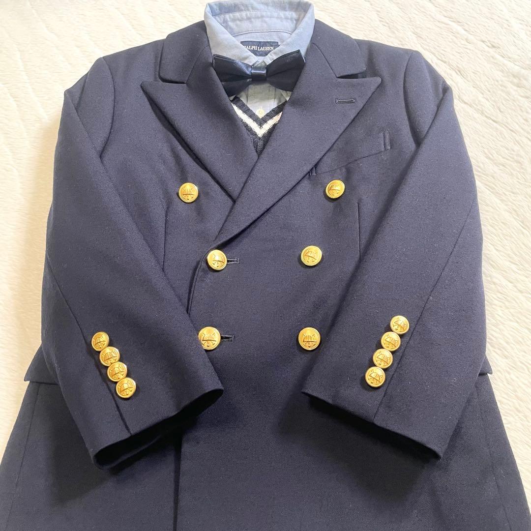 美品《Ralph Lauren》 ネイビージャケット スーツ120㎝ 6点セット