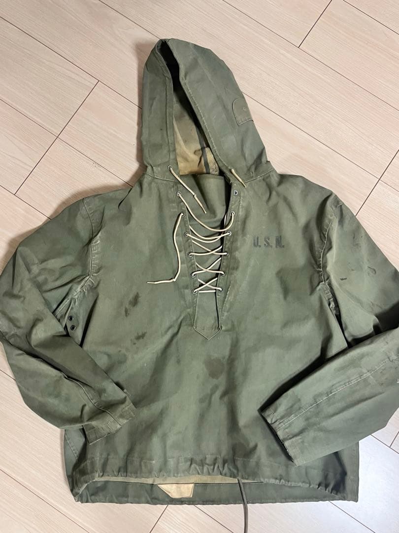 USNAVY N-2 デッキレインパーカー 40s ヴィンテージ　古着　襤褸
