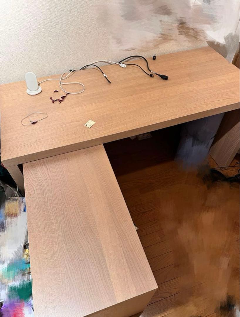 まり 廃盤色 IKEA MALM マルム デスク 引き出し式パネル付