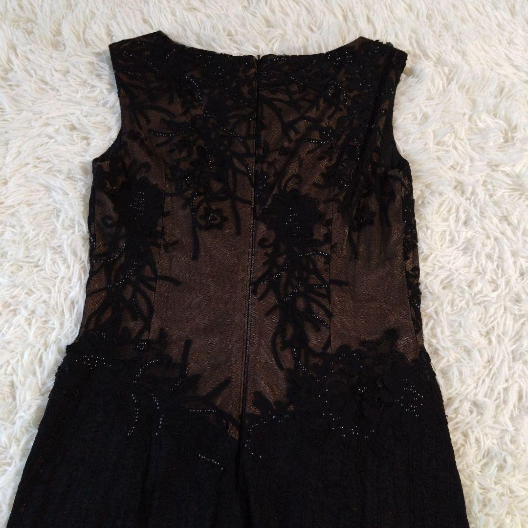 美品✨タダシショージ ワンピース　ブラック レース　刺繍　スタッズ　プリーツ