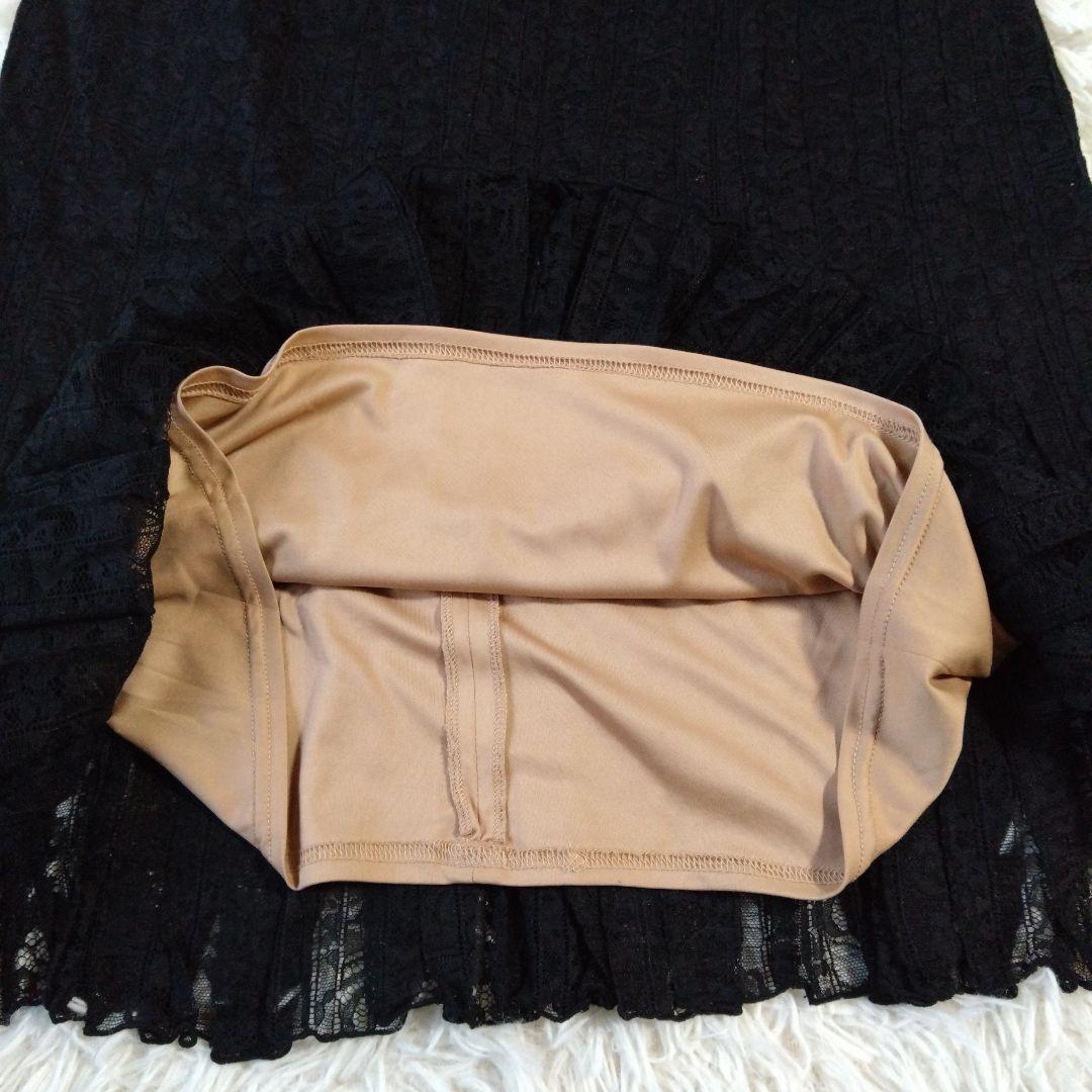 美品✨タダシショージ ワンピース　ブラック レース　刺繍　スタッズ　プリーツ