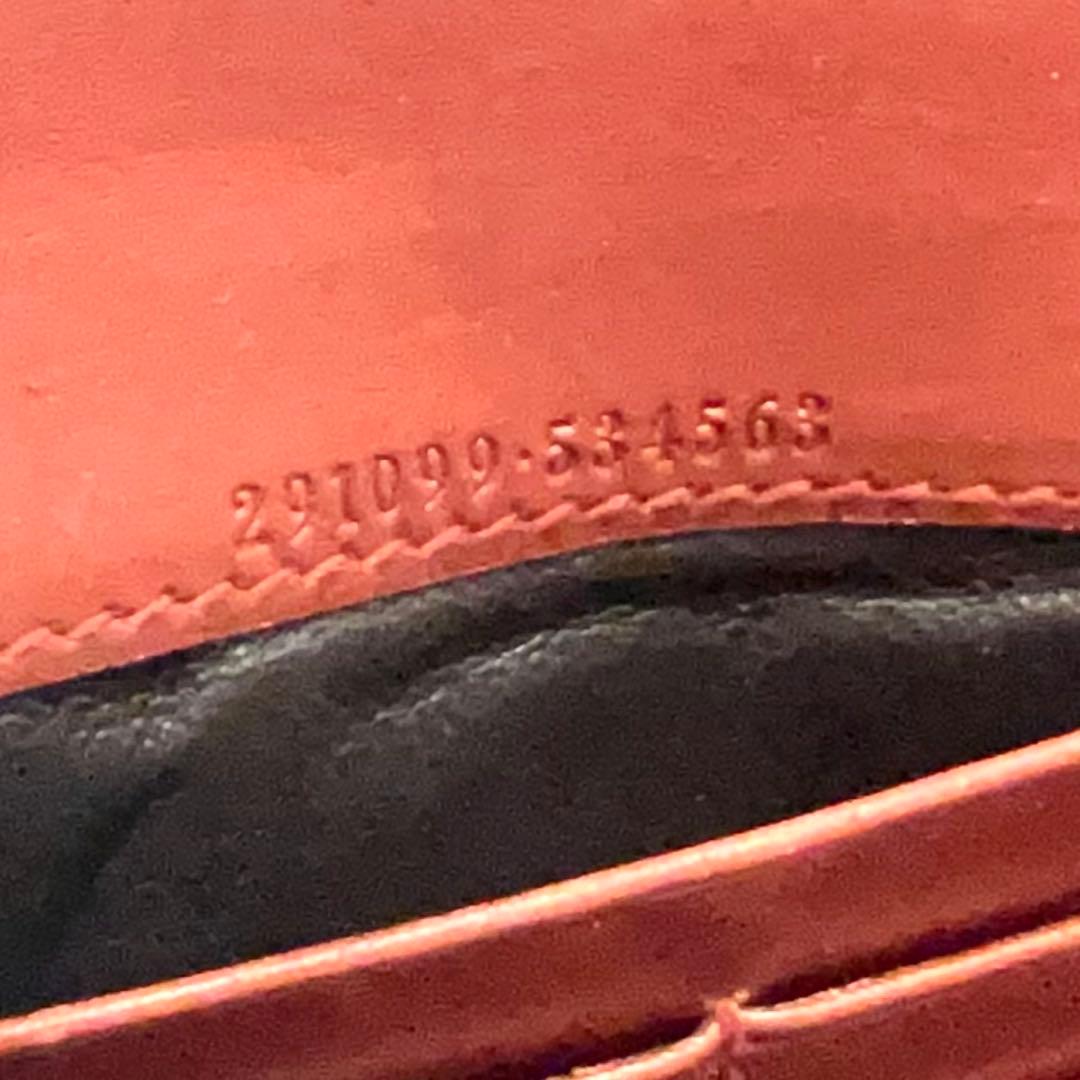 グッチ 長財布 GGキャンバス ロゴ金具 ゴールド金具 大容量 シャイニーレッド