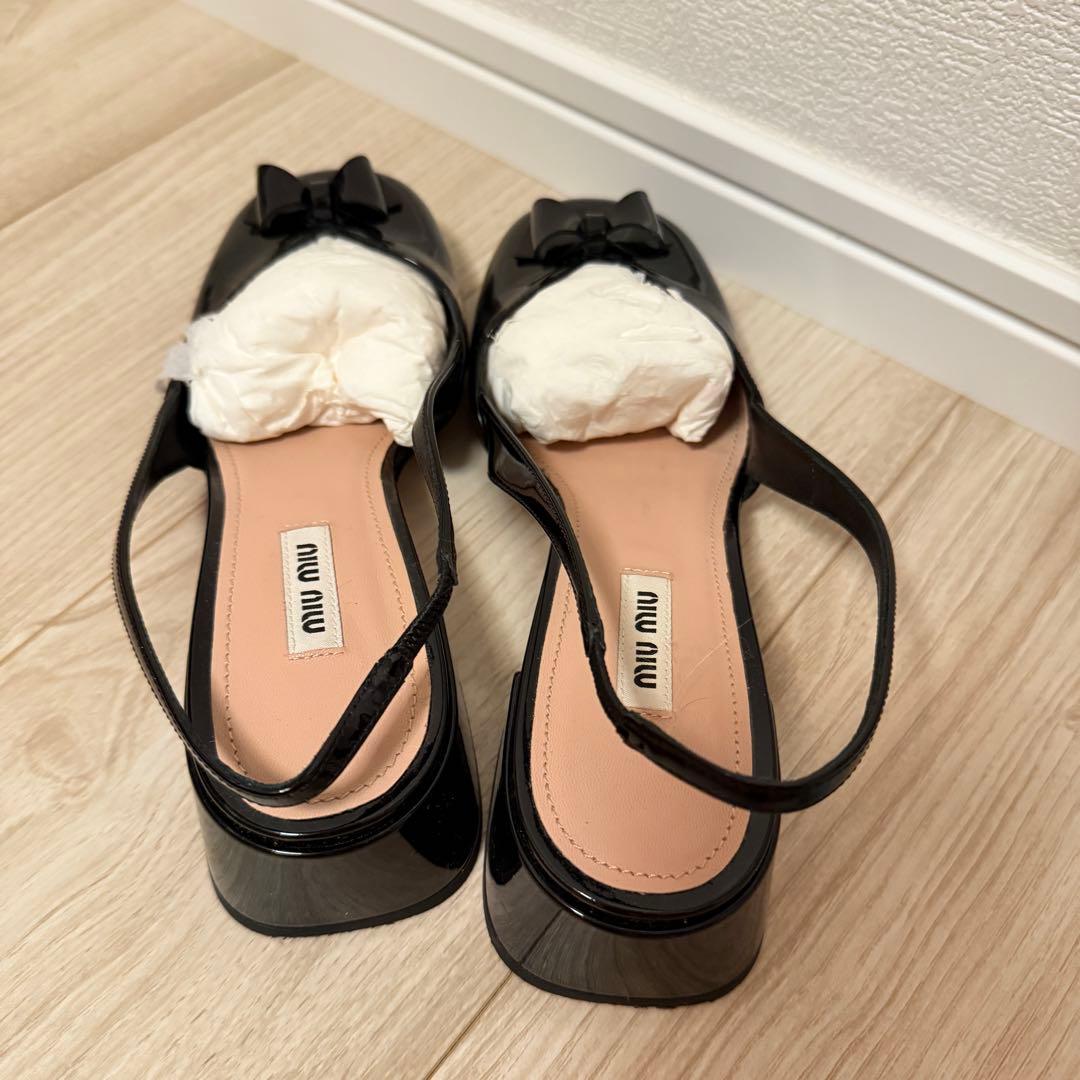 miu miu ブラックリボンサンダル 37