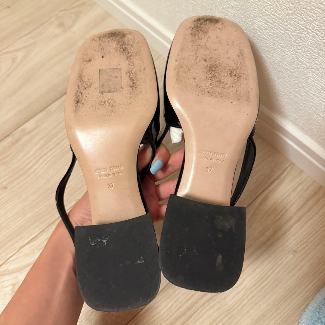 miu miu ブラックリボンサンダル 37