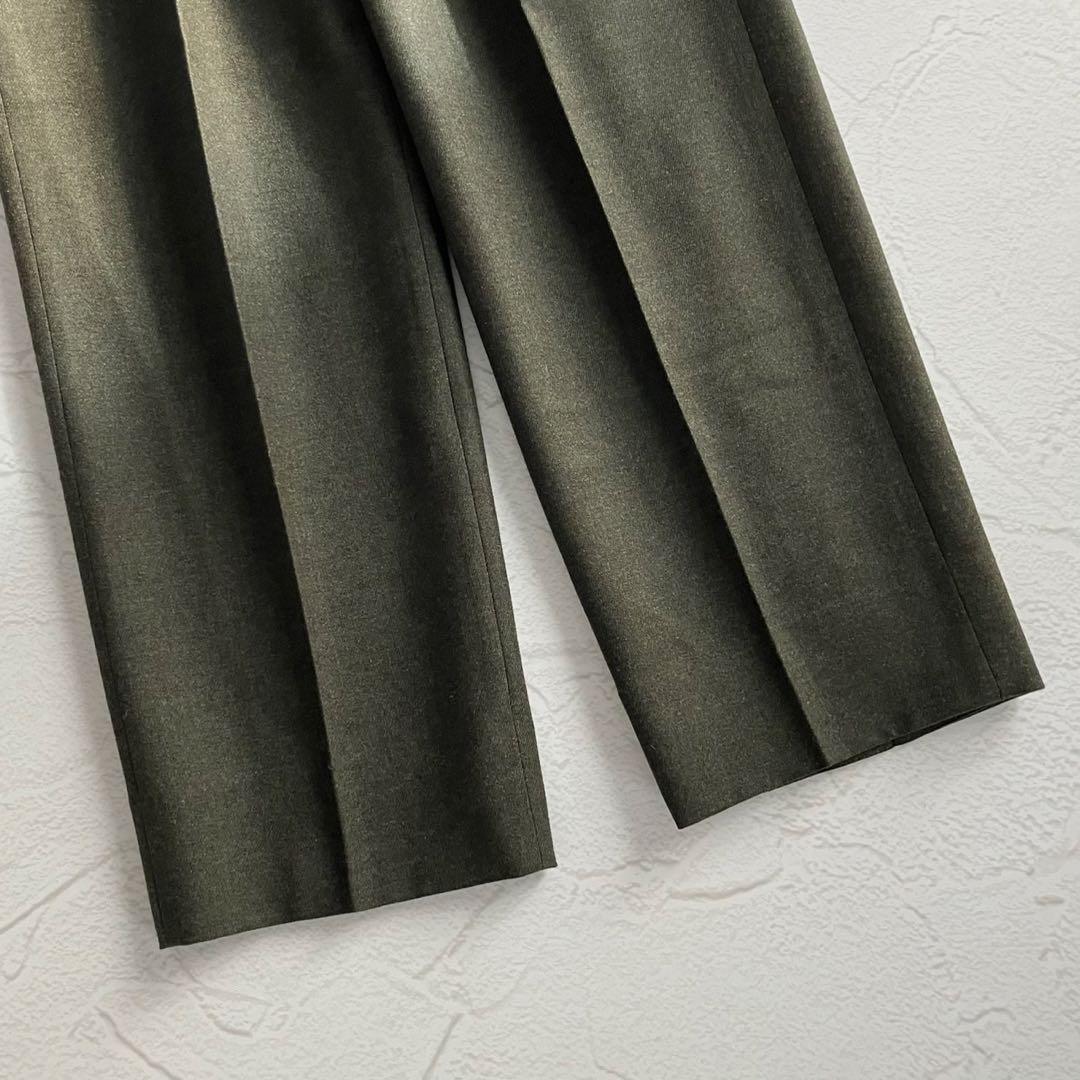 【未使用級】トゥモローランド ウール ネップ イン2プリーツ ワイドトラウザーズ