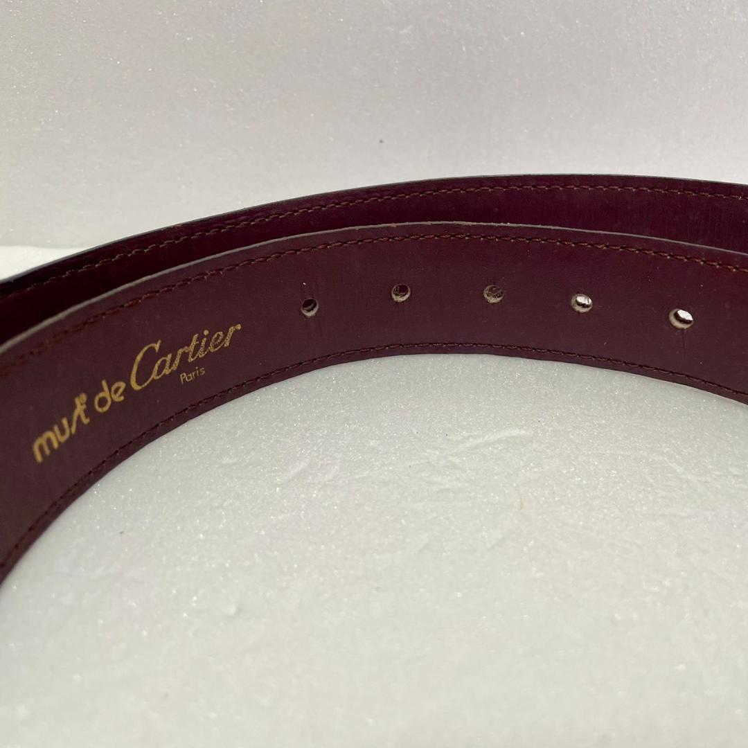 Cartier カルティエ レザーベルト ボルドー×ゴールドバックル