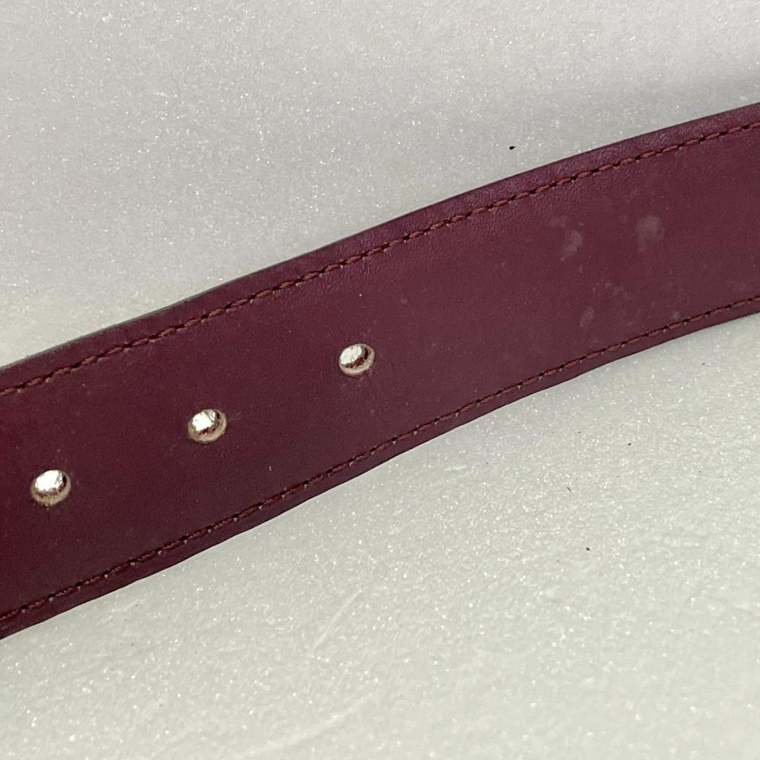 Cartier カルティエ レザーベルト ボルドー×ゴールドバックル