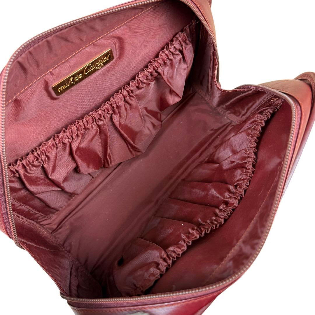 【美品】Cartier カルティエ マストライン クラッチバッグ レザー レッド