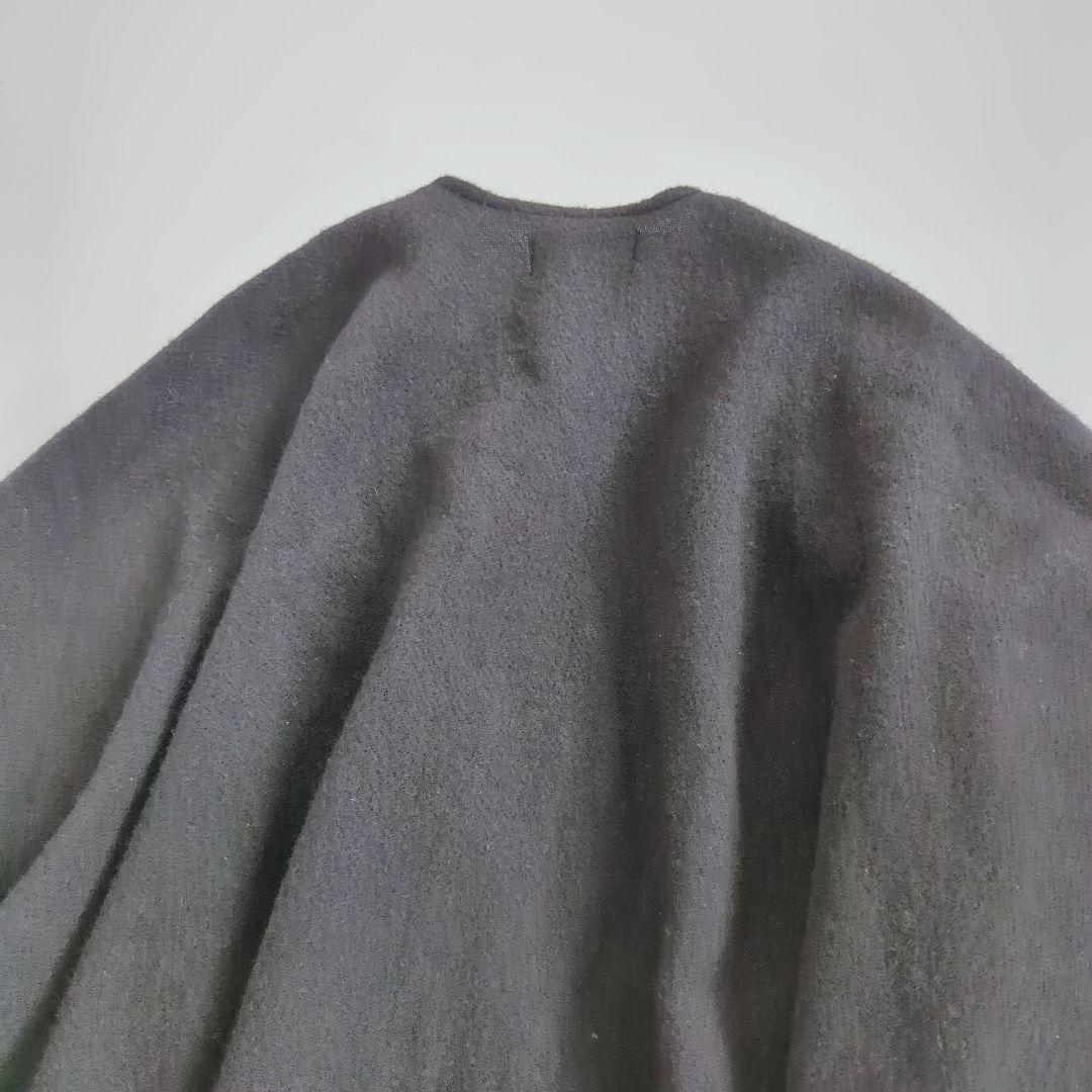 アニエスベー 23AW ウール カシミヤ ポンチョ ケープ 大判 ブラック