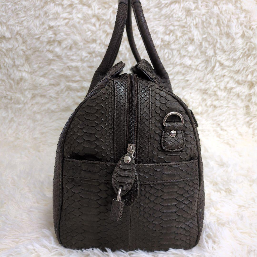 定価30万!!!大容量 ダイヤモンドパイソンレザー ボストン2way 極上マット