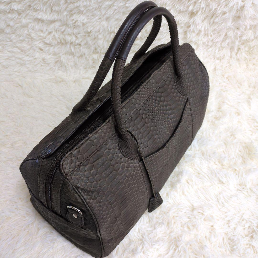 定価30万!!!大容量 ダイヤモンドパイソンレザー ボストン2way 極上マット