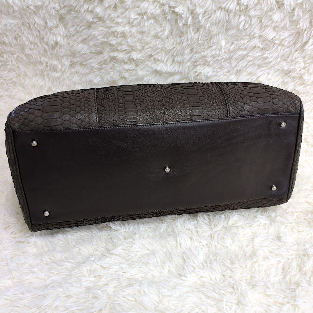 定価30万!!!大容量 ダイヤモンドパイソンレザー ボストン2way 極上マット