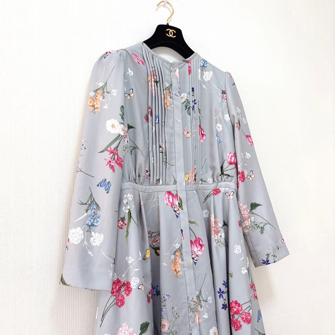 【Chesty】ガーデンプリントシャツワンピース（グレー）【定価25,850円】