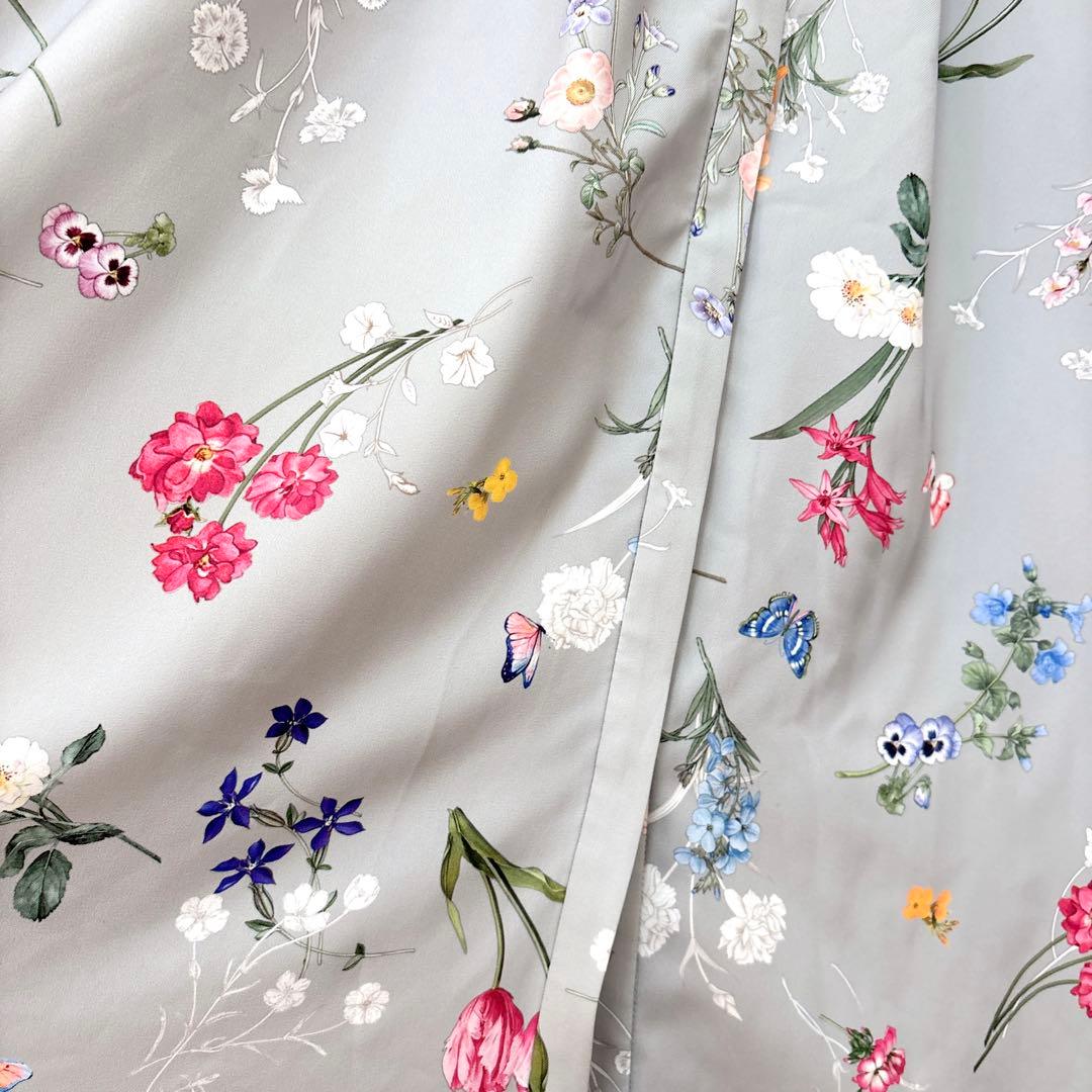 【Chesty】ガーデンプリントシャツワンピース（グレー）【定価25,850円】