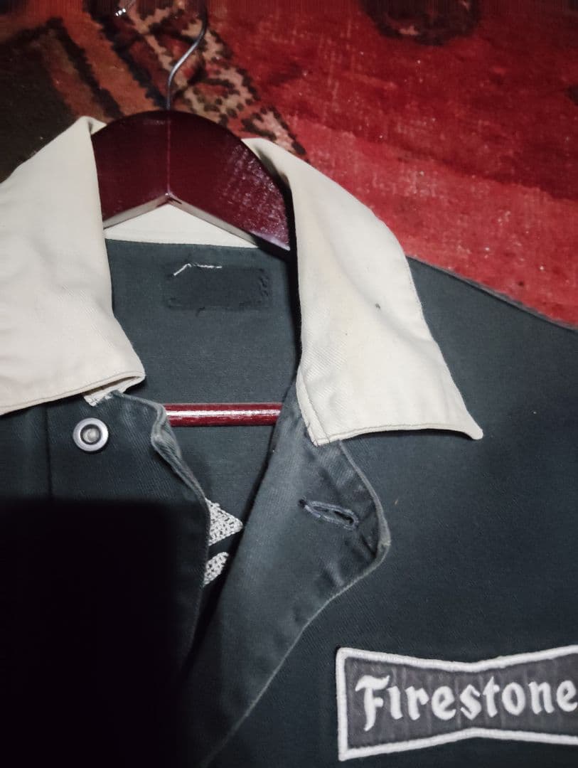 60s 70s　刺繍　ワッペンFirestone 　ファイヤーストーン　つなぎ