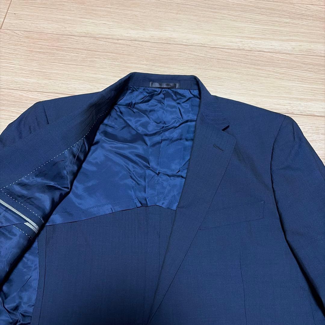 専用エルメネジルド ゼニア×オンワード　セットアップ　ネイビーシャドウストライプ