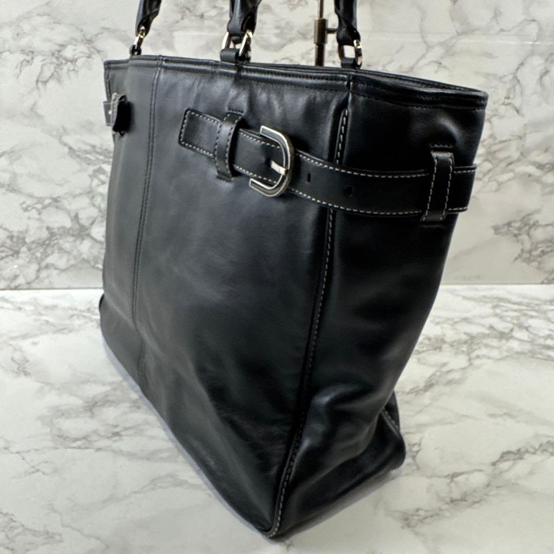 SAZABY サザビー 本革 レザー リクルート ビジネストートバッグ 黒