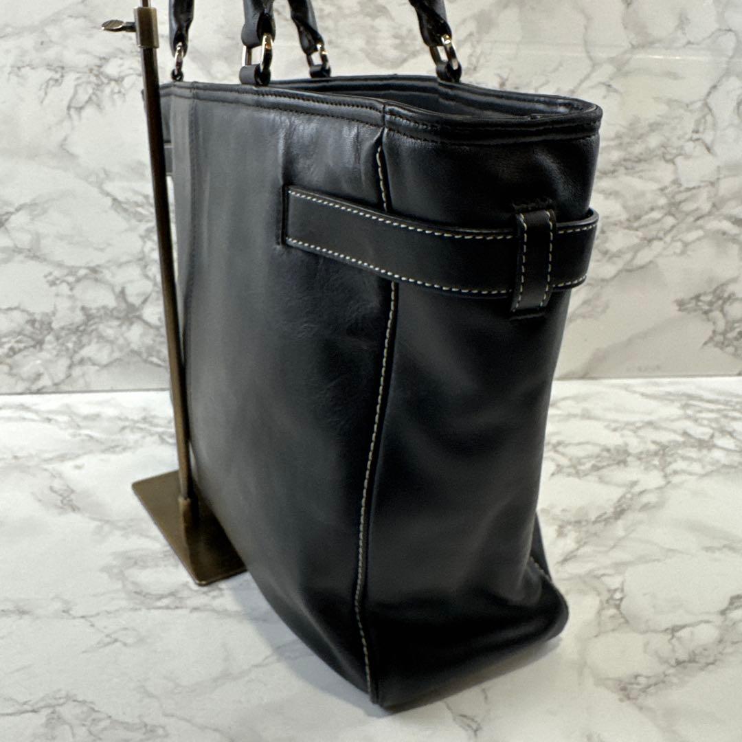 SAZABY サザビー 本革 レザー リクルート ビジネストートバッグ 黒