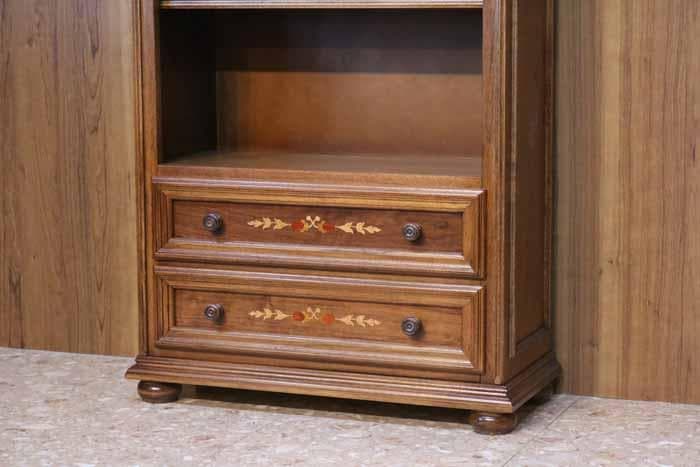 イタリア 本棚 ブックケース 木製 完成品 象嵌 ブックシェルフ