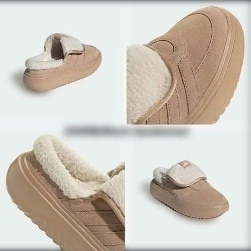 adidas★アディダス★24㎝★ボア付き★もふもふ★ブラウン★ミュール