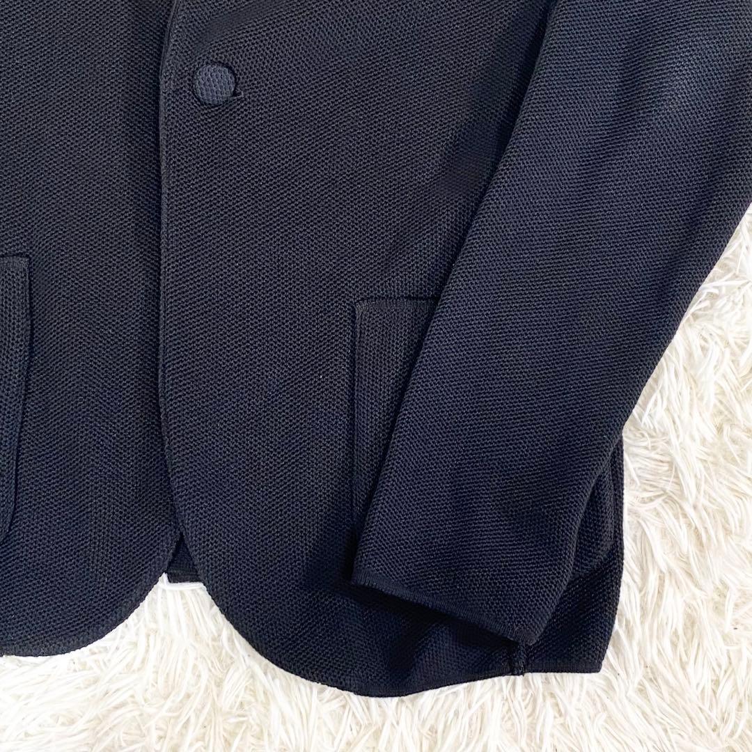 LARDINI ラルディーニ ニット　コットン　ジャケット　ブートニエール　黒