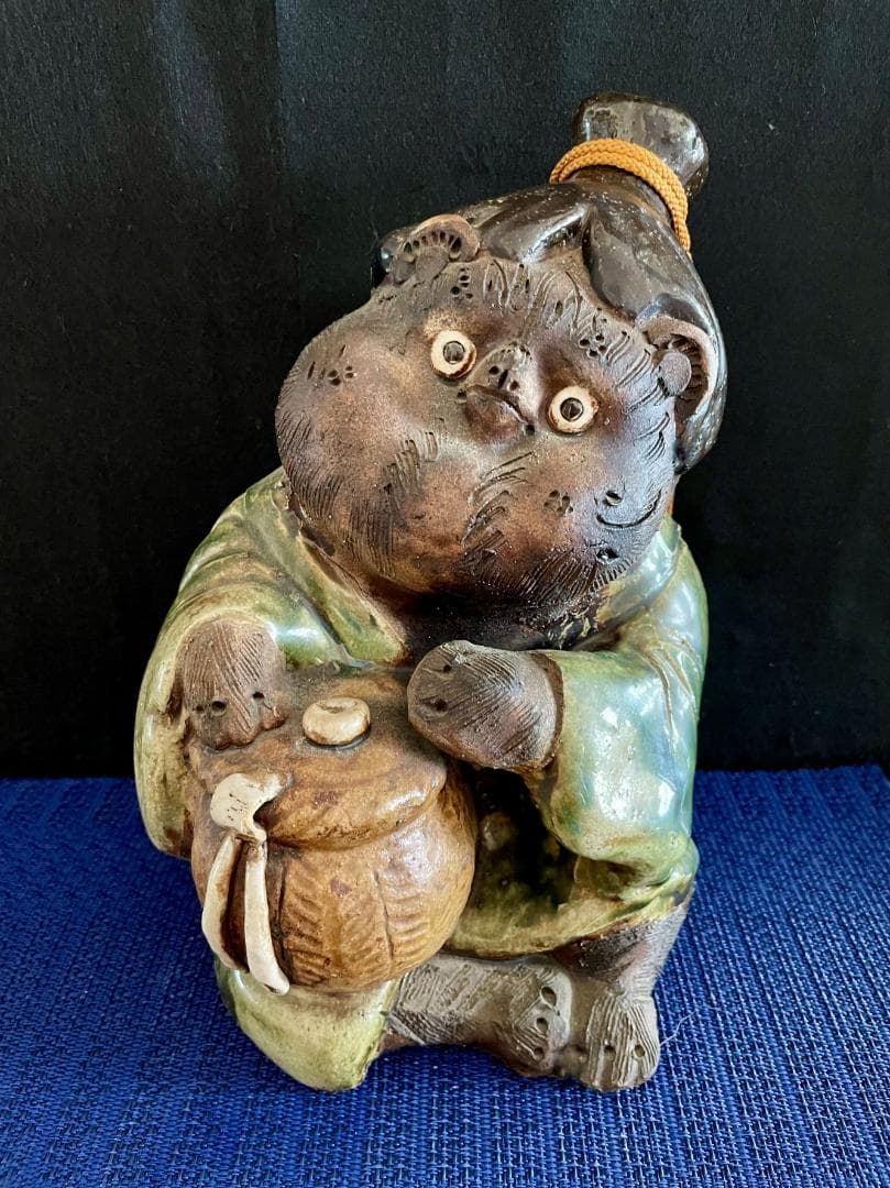 値下げ！【信楽焼狸】陶器、置物 縁起物 招福開運 H28 中古