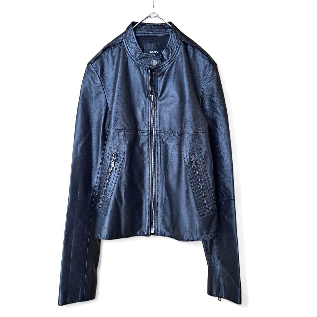 【極美品】【Theory】現行タグ　ラムレザーシングルライダースレザージャケット