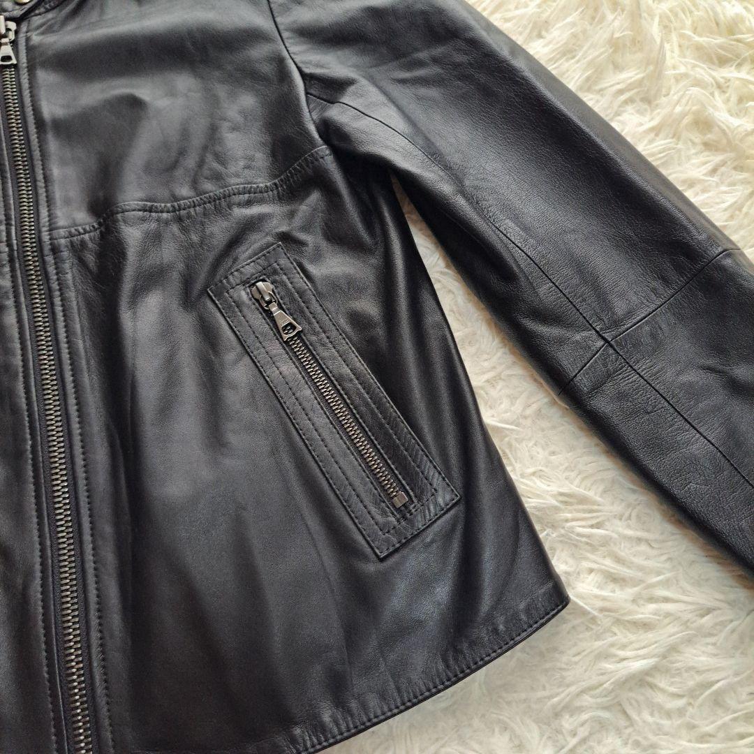 【極美品】【Theory】現行タグ　ラムレザーシングルライダースレザージャケット