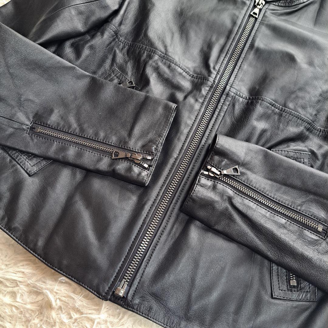 【極美品】【Theory】現行タグ　ラムレザーシングルライダースレザージャケット