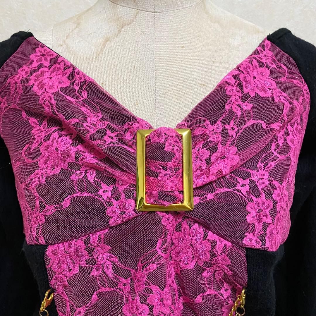 レア 当時物 派手 レースリボン ミニワンピ 平成ギャル 姫ギャル