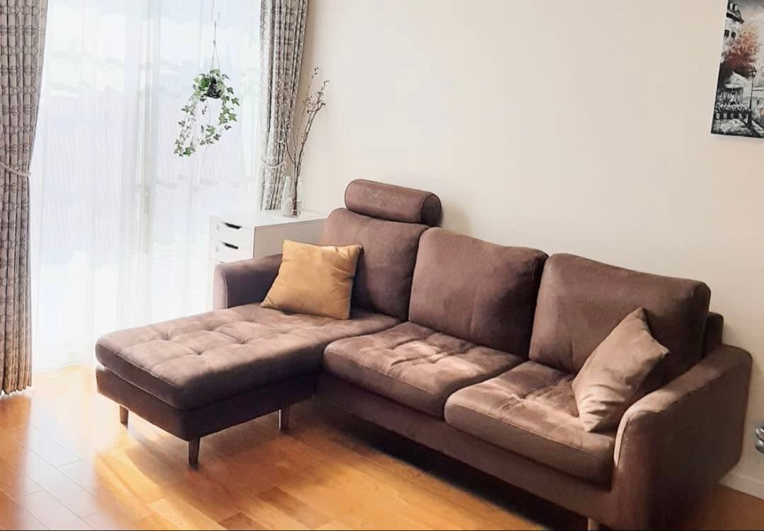 送料込 オノエファニチャー ソファセット オットマン/ヘッドレスト付