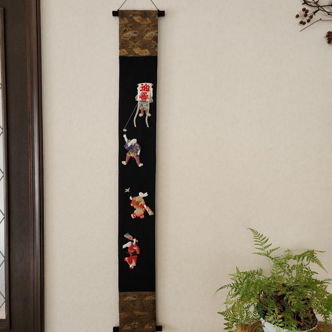 古布　押絵　縮緬細工　ハンドメイド　お正月遊び兎