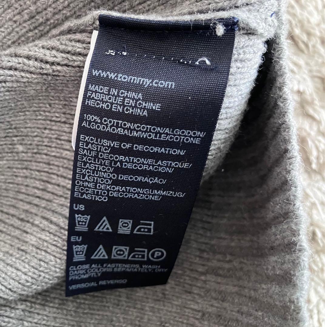 Lサイズ　トミー　ヒルフィガー　フルジップアップニット　カーディガン　グレー