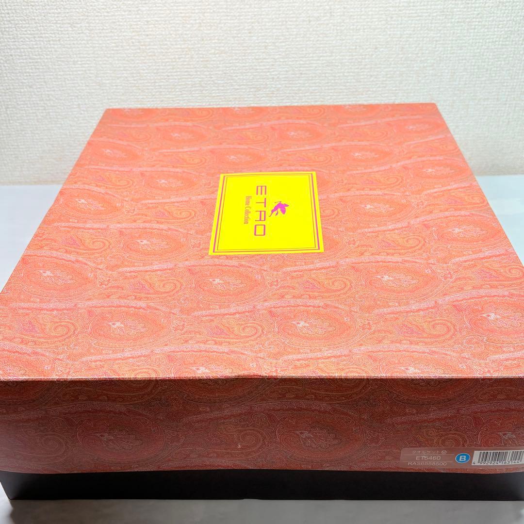 ETRO エトロ ペイズリー タオルケット 綿100% ブルー