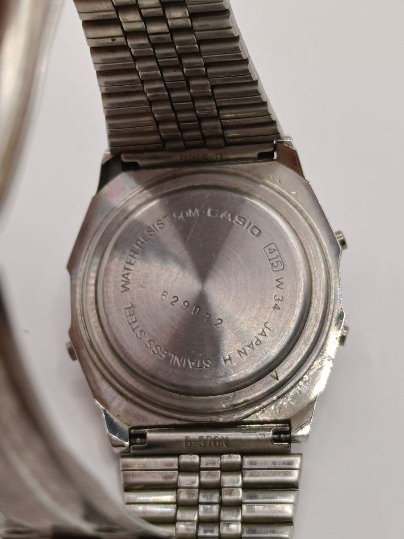 希少日本製CASIO W-34 415 稼働品 80s ヴィンテージデータバンク