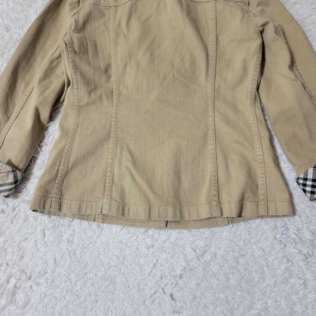 美品✨　バーバリーロンドン　デニムジャケット　ノバチェック　42　XL相当　ロゴ